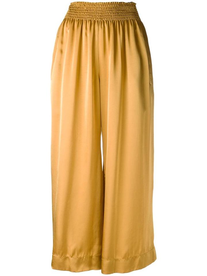 Forte Forte Cropped Wide-leg Trousers, Women's, Size: 0, Yellow/orange, Viscose/cupro