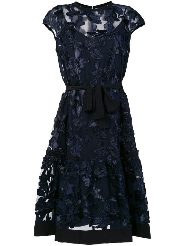 Cavalli Class Floral Tie Waist Dress - Blue