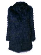Ermanno Ermanno Concealed Fastening Fur Coat - Blue