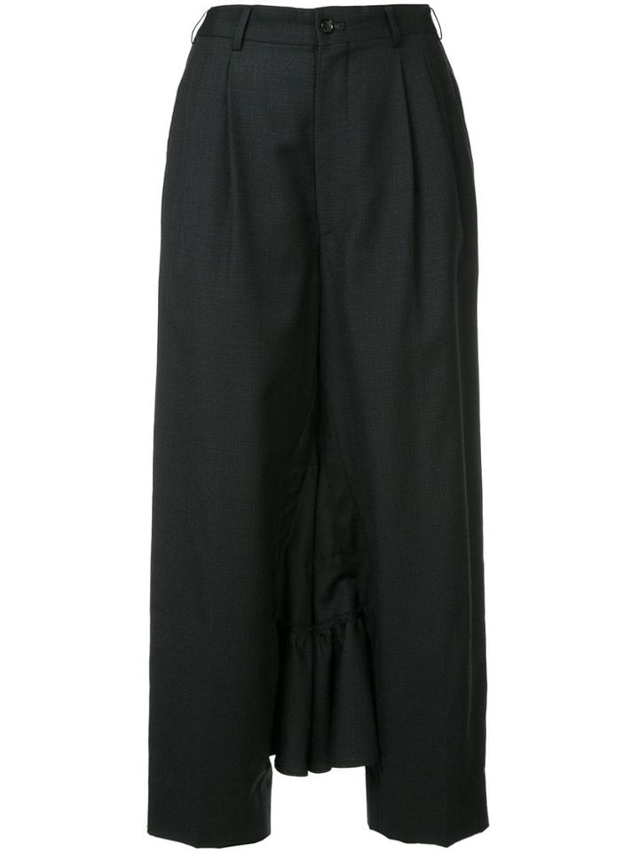 Comme Des Garçons Vintage Ruffle Trim Skirt Trousers - Black