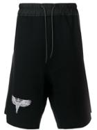 Marcelo Burlon County Of Milan Eagle Print Track Shorts - Black