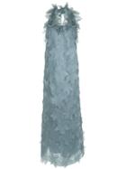 Gloria Coelho Appliqué Gown - Grey