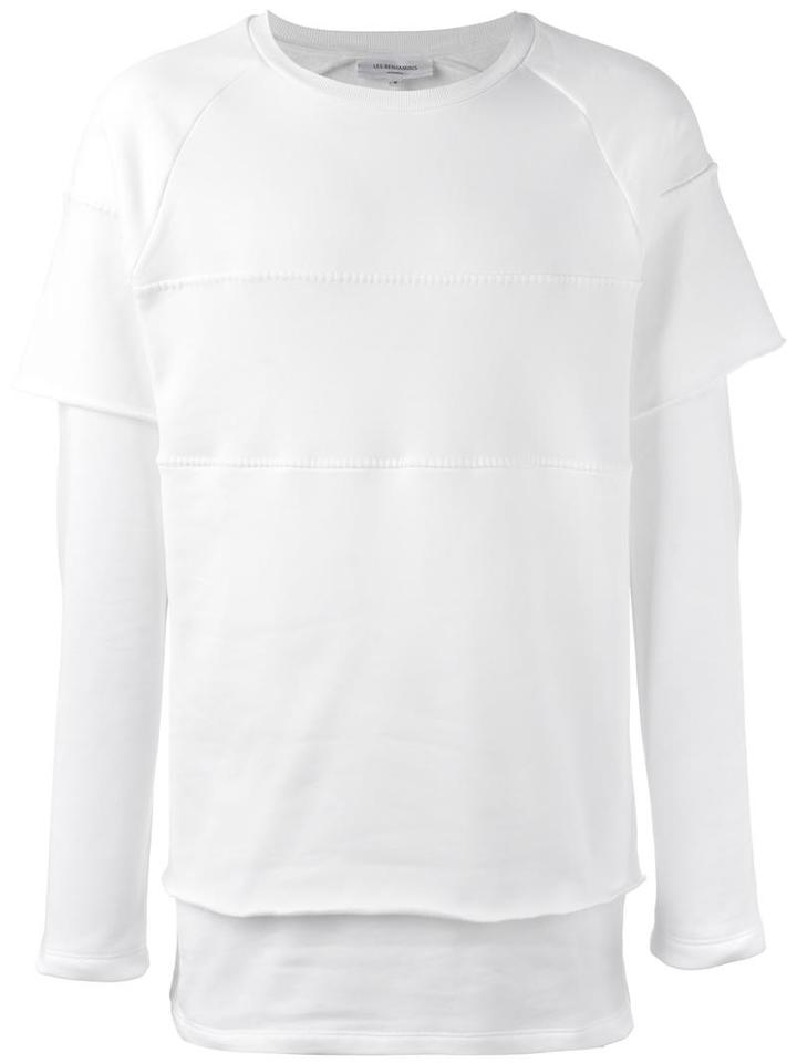 Les Benjamins Crew Neck Sweatshirt, Men's, Size: Medium, White, Cotton