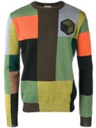 Bottega Veneta Patchwork Colour Block Jumper - Green