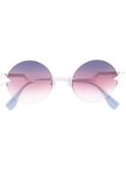 Fendi Eyewear - Round Frame Sunglasses - Women - Metal (other) - 51, Grey, Metal (other)