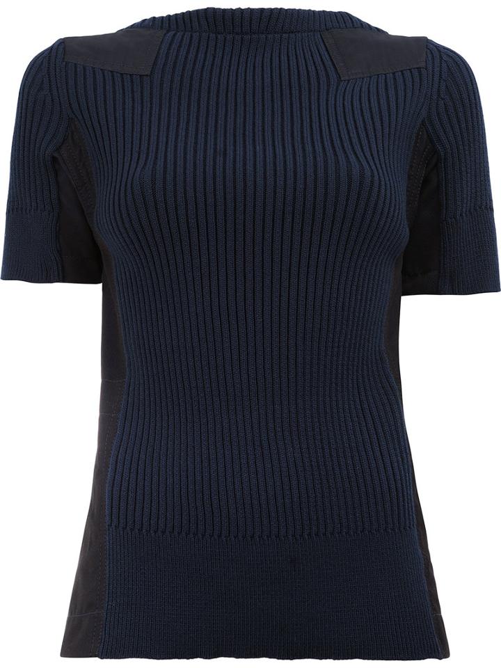 Sacai Lace Up Detail Top, Women's, Size: 1, Blue, Cotton/polyester