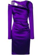Talbot Runhof Cut-out Detail Wrap Dress - Pink & Purple