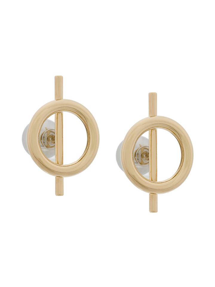 Jil Sander Hoop And Bar Stud Earrings - Metallic