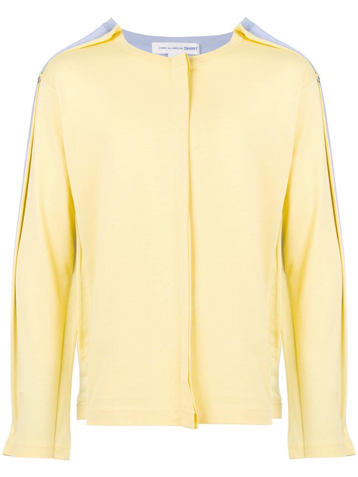 Comme Des Garçons Shirt Colour Block Raw Seam Sweatshirt - Yellow &