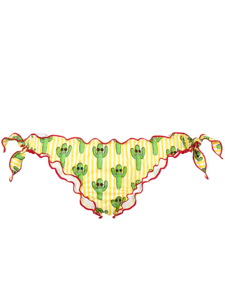 Mc2 Saint Barth Cactus Print Bikini Bottoms - Yellow & Orange