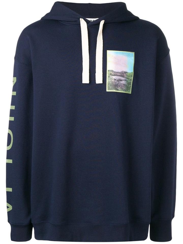 Acne Studios Printed Hooded Sweatshirt - Blue