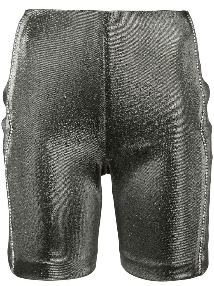 Area Metallic Fitted Shorts - Grey
