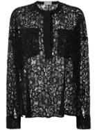 Faith Connexion Semi Sheer Lace Blouse, Women's, Size: Xs, Black, Viscose/cotton/polyamide/silk