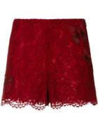 Valentino Butterfly Lace Shorts - Red