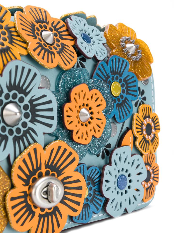Coach - Tea Rose Dinky Shoulder Bag - Women - Calf Leather/brass/pvc - One Size, Blue, Calf Leather/brass/pvc