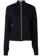Lemaire Contrast Button Blouse, Women's, Size: 36, Black, Silk/spandex/elastane/wool