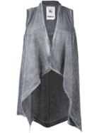 Lost & Found Rooms Asymmetric Hem Waistcoat, Women's, Size: Xs, Grey, Linen/flax