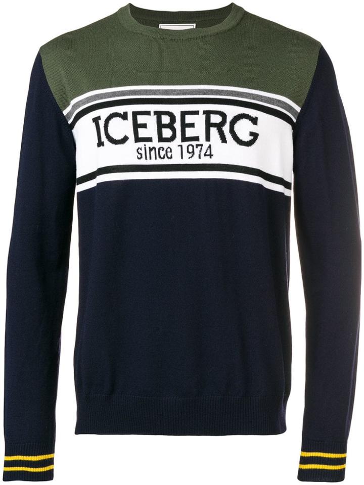 Iceberg Intarsia Logo Sweater - Green