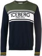 Iceberg Intarsia Logo Sweater - Green