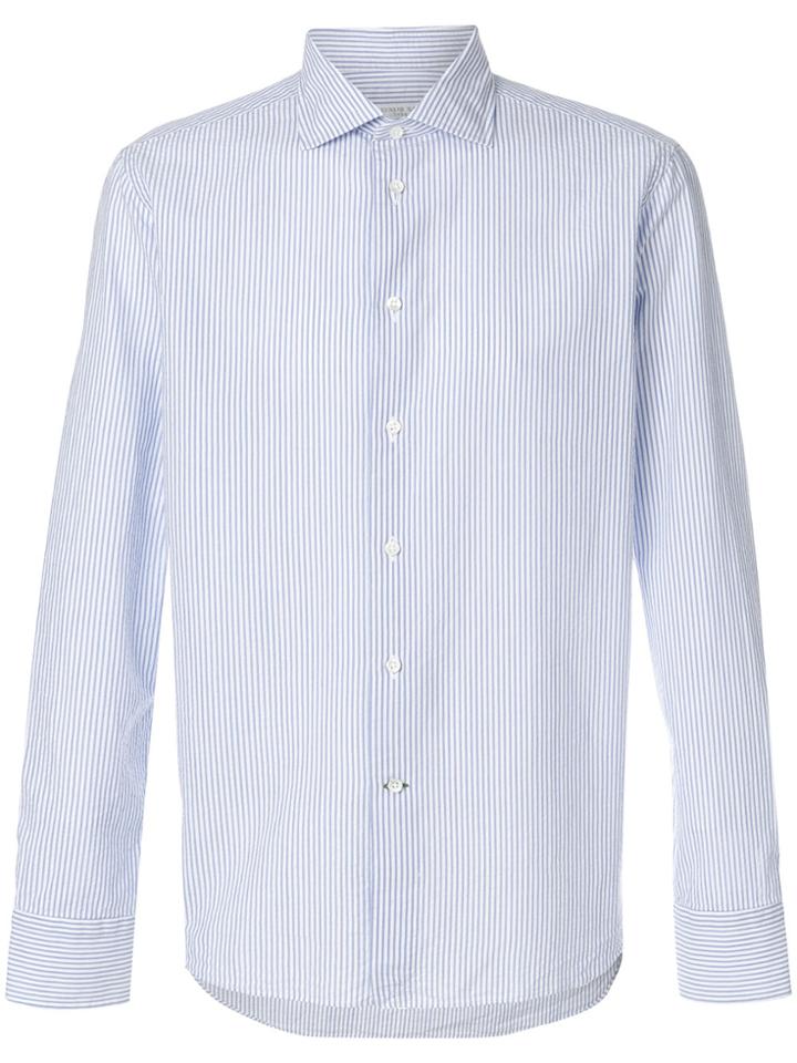 Cenere Gb Pinstripe Button Down Shirt - Blue