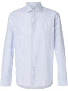 Cenere Gb Pinstripe Button Down Shirt - Blue