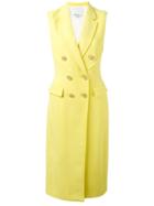 3.1 Phillip Lim Sleeveless Double-breasted Coat, Women's, Size: Medium, Yellow/orange, Viscose/cotton/polyamide