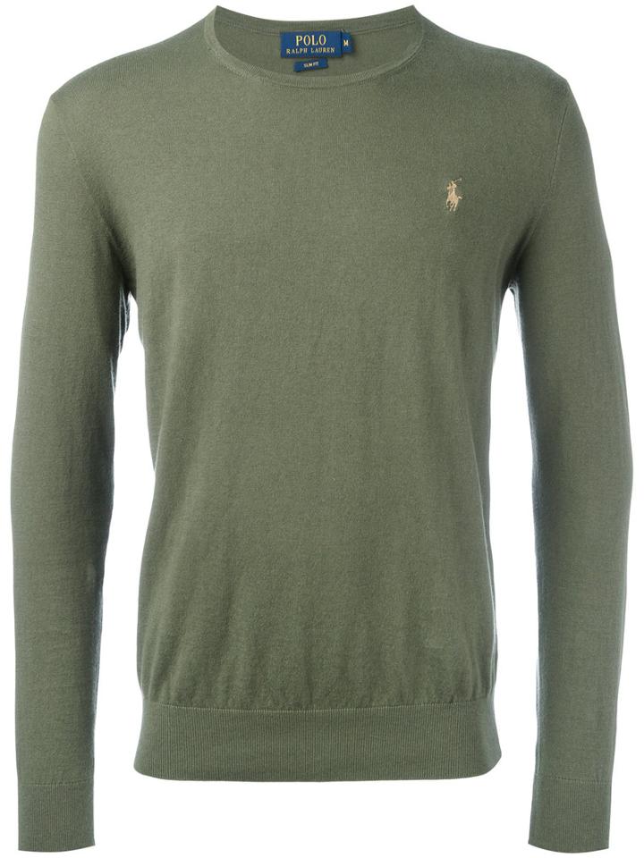 Polo Ralph Lauren Crew-neck Jumper, Men's, Size: Xl, Green, Cotton/cashmere