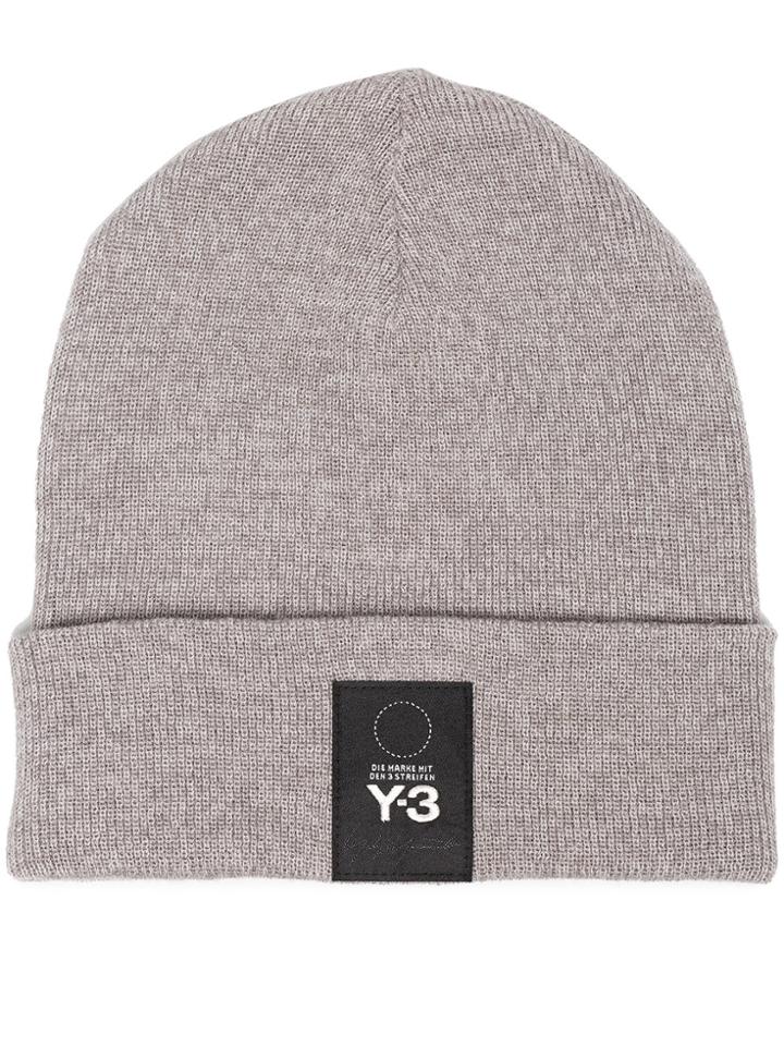 Y-3 Logo Patch Beanie - Grey