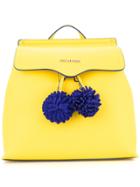 Love Moschino Pompom-detail Backapack - Yellow & Orange