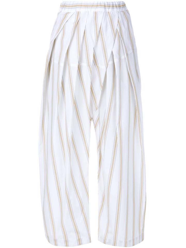 Marni Pleated Wide Leg Trousers - White