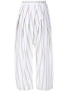 Marni Pleated Wide Leg Trousers - White
