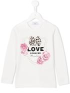 Monnalisa We Love Forever Print Top, Toddler Girl's, Size: 5 Yrs, White
