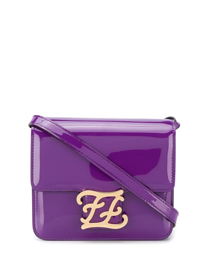 Fendi Ff Karligraphy Shoulder Bag - Purple