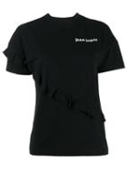 Palm Angels Ruffled Details T-shirt - Black