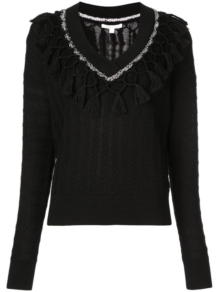 Jonathan Simkhai Cable Knit Tassel Jumper - Black