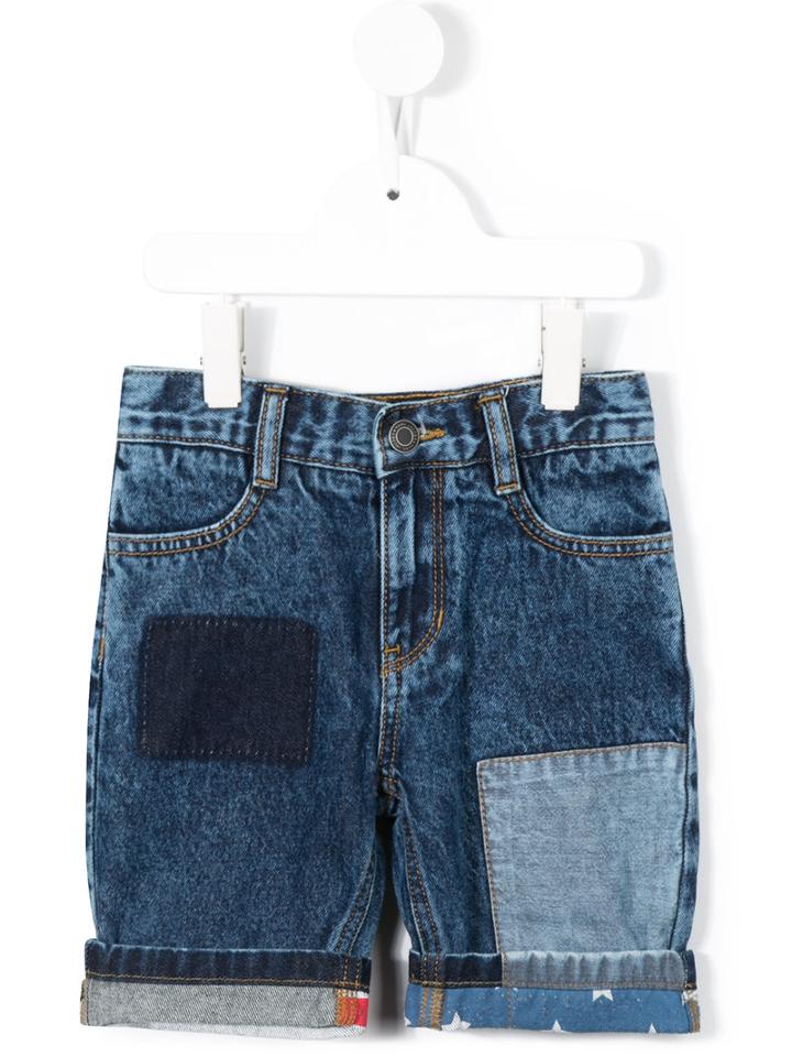 Little Marc Jacobs Patchwork Denim Shorts, Boy's, Size: 10 Yrs, Blue