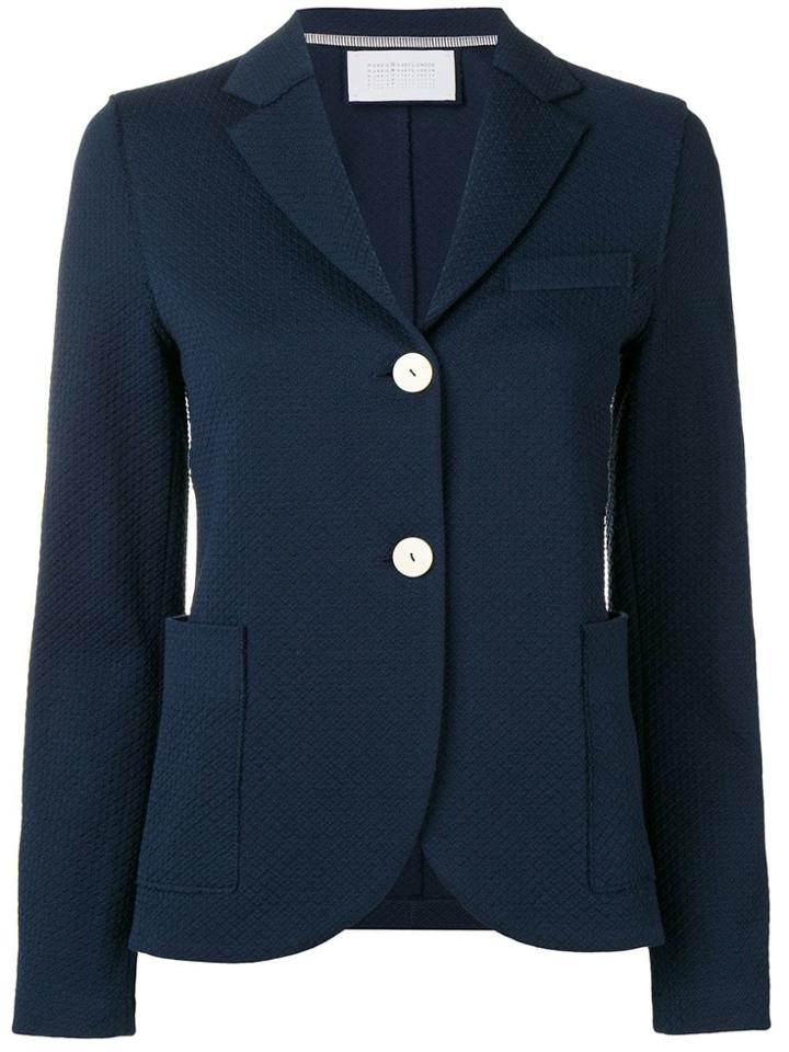 Harris Wharf London Waffle Knitted Blazer Jacket - Blue