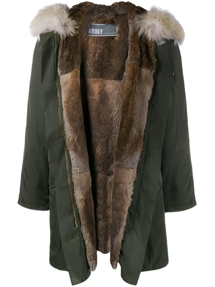 Army Yves Salomon Rabbit And Coyote Fur Lined Parka