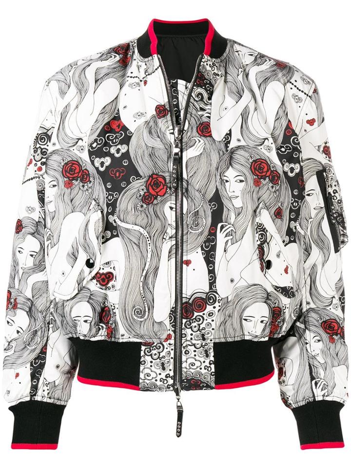 Alexander Mcqueen Printed Bomber Jacket - White