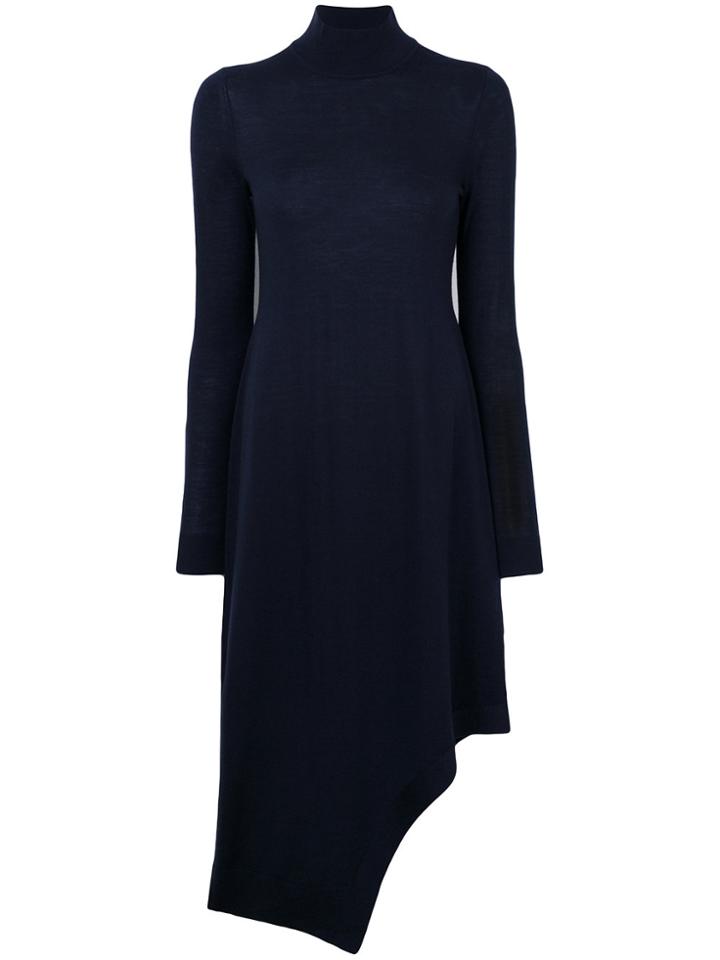 Pringle Of Scotland Asymmetric Roll-neck Dress - Blue