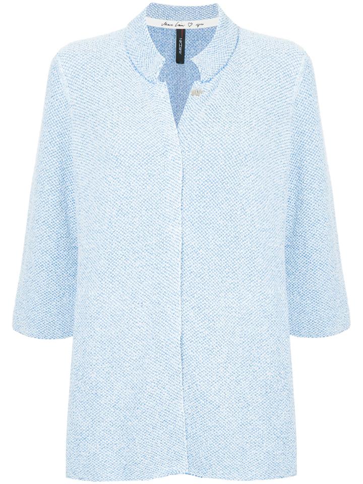 Marc Cain Flower Buttons Elongated Jacket - Blue
