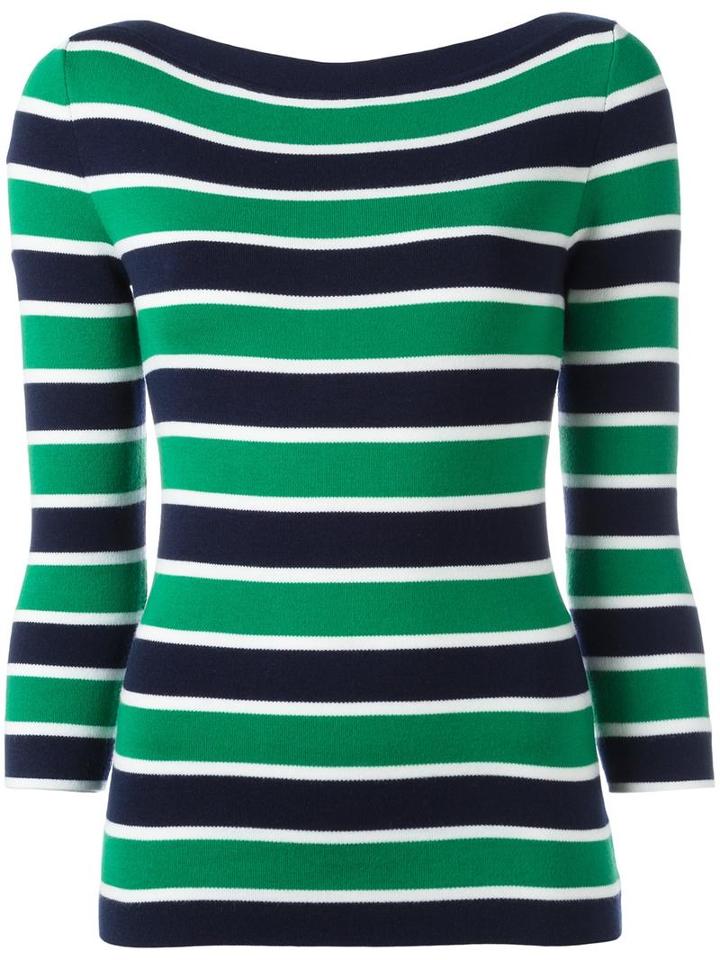 Michael Kors Striped Jumper, Women's, Size: Medium, Green, Cashmere
