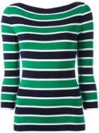 Michael Kors Striped Jumper, Women's, Size: Medium, Green, Cashmere