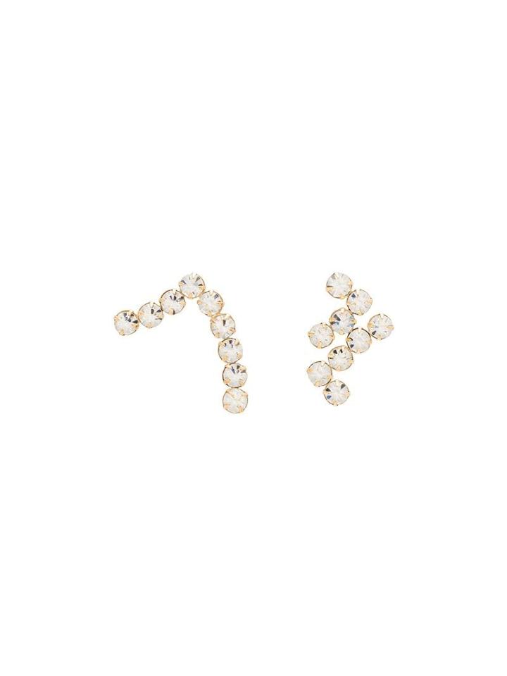 Beaufille Yellow Gold-plated Crystal Bar Earrings