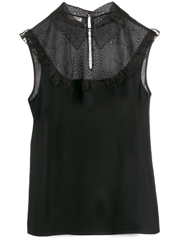 Miu Miu Rouched Blouse - Black