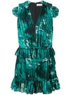 Victoria Victoria Beckham Ruffle Trim Pleated Dress - Green