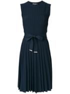 Salvatore Ferragamo Pleated Midi Dress - Blue