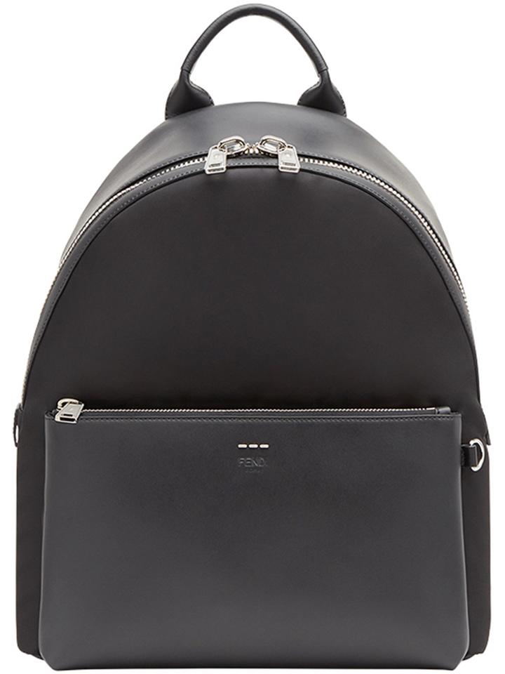 Fendi Textured Shoulder Straps Backpack - Black