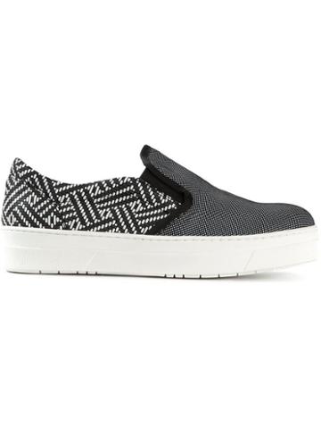 Pollini Contrasting Patterns Slip On Sneakers