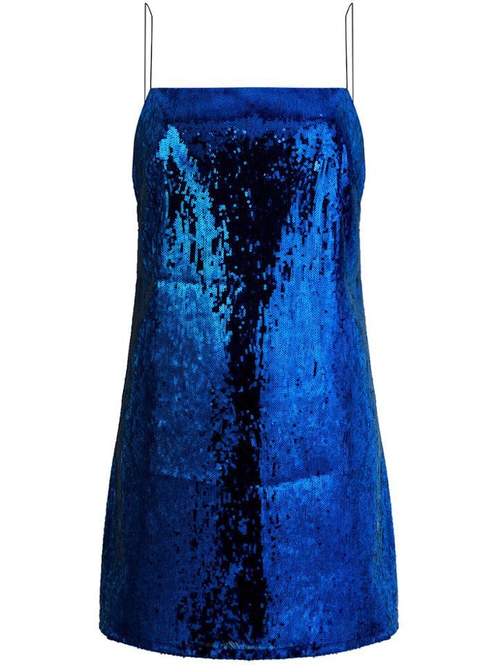 Laneus Embellished Sequin Dress - Blue